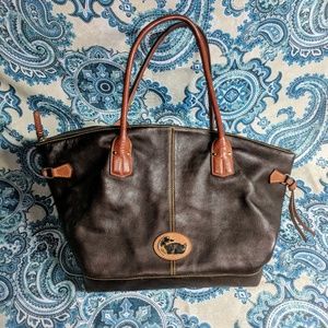 D&B large zip tote leather shoulder bag